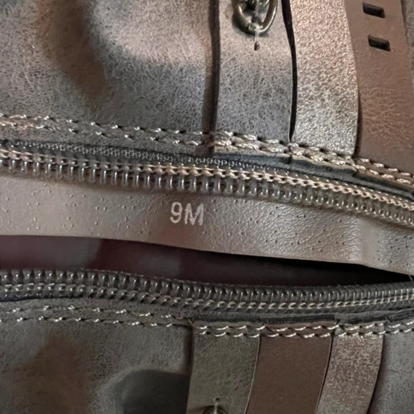 pop Taupe Slouch Ankle Boots with Decorative Straps - Picture 7 of 8